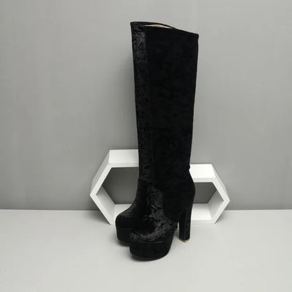 2021 New Trend Plus Size Quality Warm Premium Golden Velvet Knee High Women Boots-meg BEST buys