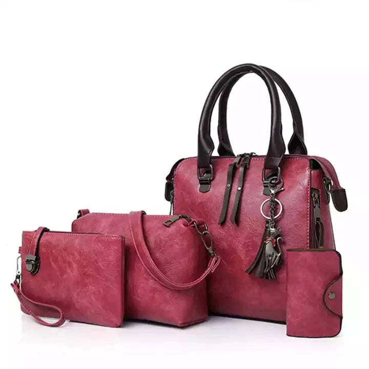 Hot Selling Luxury Women Bag Handbags PU Leather Handbag Lady 4 Pieces One Set Shoulder Bags Designer Tote Bag-meg BEST buys