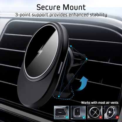 Magnetic Car Charger Strong Magnetic Charger Wireless for Iphone 13 Pro Max with Air Vent Holder Mobile Phone M1 OEM TYPE-C Qi2-meg BEST buys