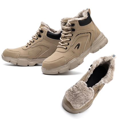 Leather sport light weight women fashionable Plush industrial price high cut work steel toe men brand boots safety shoes-meg BEST buys