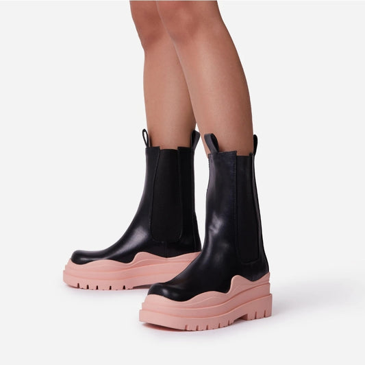 Fashion Solid 2021 Thick Soled Waterproof Leather Chelsea Boots Woman Chelsea Boot-meg BEST buys