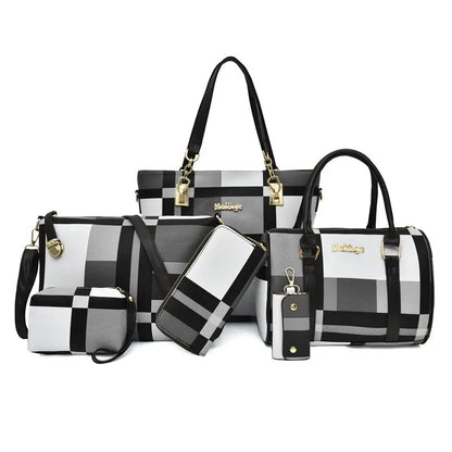 Fashion Ladies Bag Handbags Sets 6 in 1 Handbag for Women-meg BEST buys