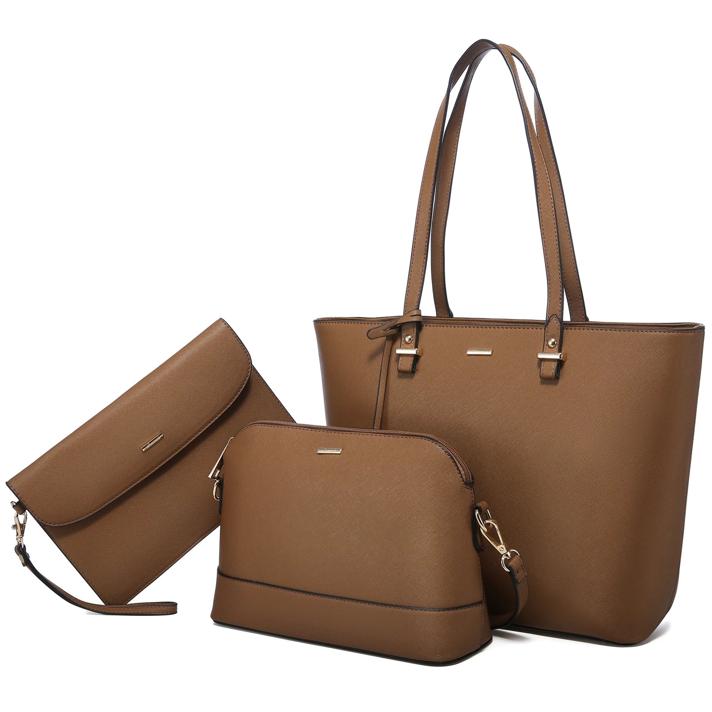 LOVEVOOK 2023 Designer PU Leather Ladies Shoulder Hand bag 3 pcs Luxury Purse and Handbags Set Large Cute Women Tote Bags-meg BEST buys