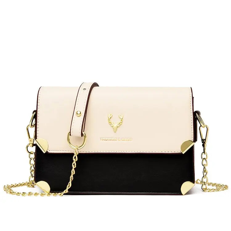 Hot sale color matching ladies shoulder bag deer head decoration handbag fashion messenger bag-meg BEST buys