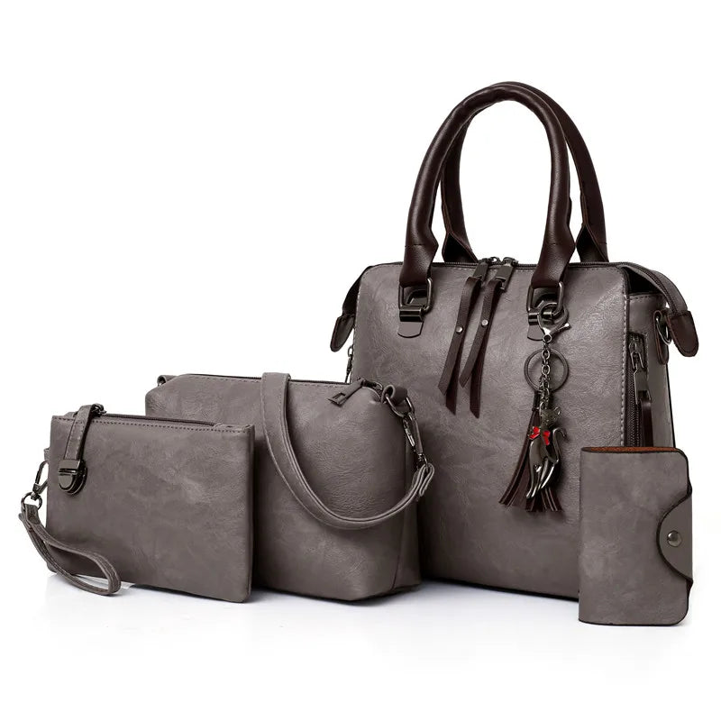 Hot Selling Luxury Women Bag Handbags PU Leather Handbag Lady 4 Pieces One Set Shoulder Bags Designer Tote Bag-meg BEST buys