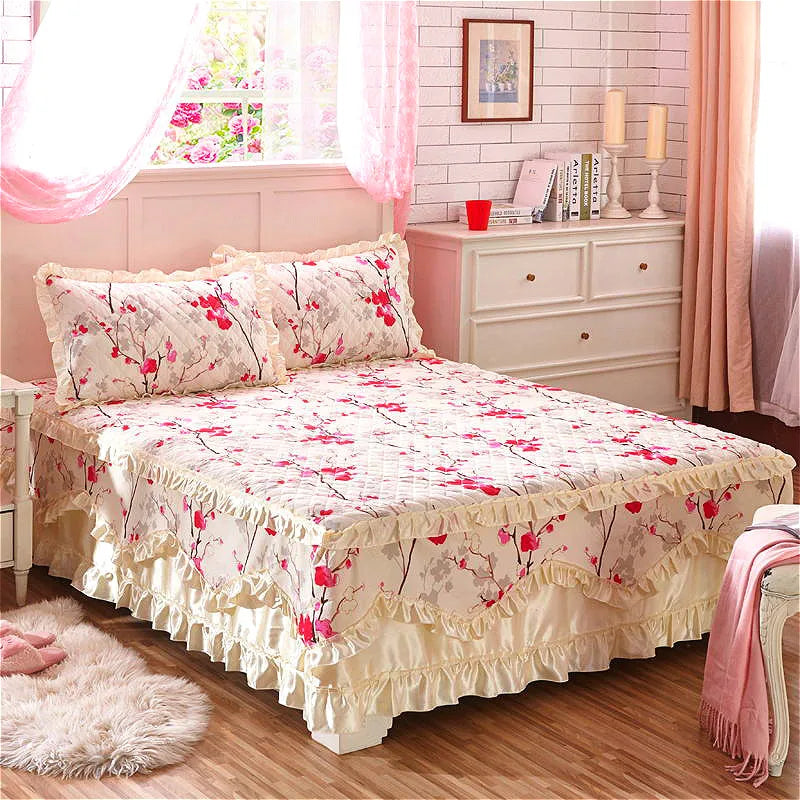 American style floral plant organic 3d printed flower waterproof cotton bed cover-meg BEST buys