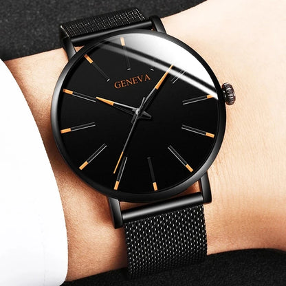 2021 Minimalist Men's Fashion Ultra Thin Watches Simple Men Business Stainless Steel Mesh Belt Quartz Watch relogio (KWT2236)-meg BEST buys