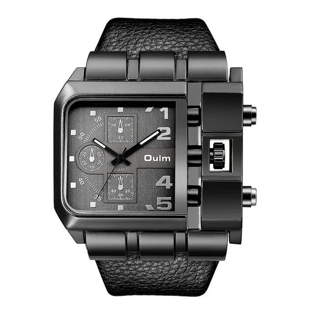 Oulm 3364 Men Luxury Quartz Watches Relojes Montre Homme Rectangle New Style Fashion Leather Band Sport Wrist Watch For Japan-meg BEST buys