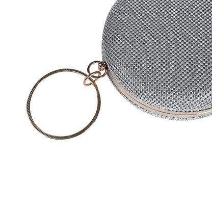 Wholesale Handmade Pretty crystal Evening Bag Round Shape Clutch With Round Metal Handle For Wedding Banquet Party-meg BEST buys