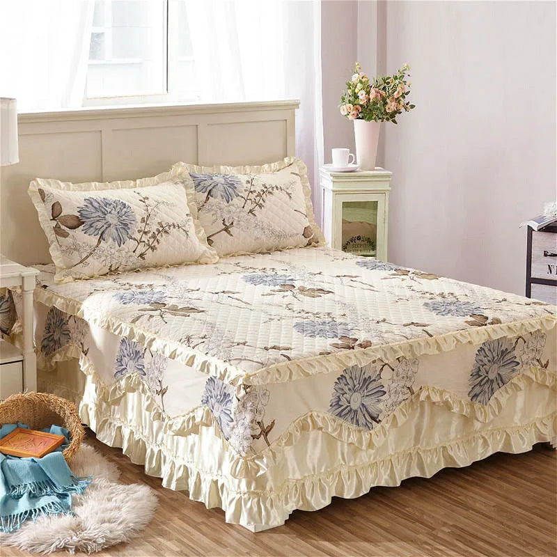 American style floral plant organic 3d printed flower waterproof cotton bed cover-meg BEST buys