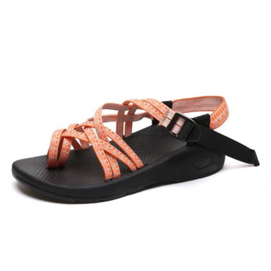 Standard breathable open toe ladies flat sandals shoes plus size bandage ankle strap sandals-meg BEST buys