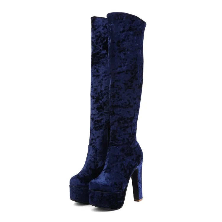 2021 New Trend Plus Size Quality Warm Premium Golden Velvet Knee High Women Boots-meg BEST buys
