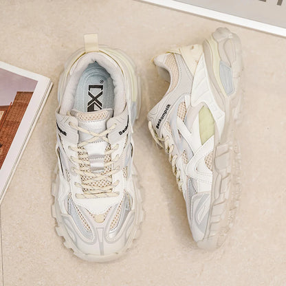 Platform Sneakers Women Shoes Casual Lace Up Thick Sole Single Shoes Woman Sports Vulcanized Shoes-meg BEST buys