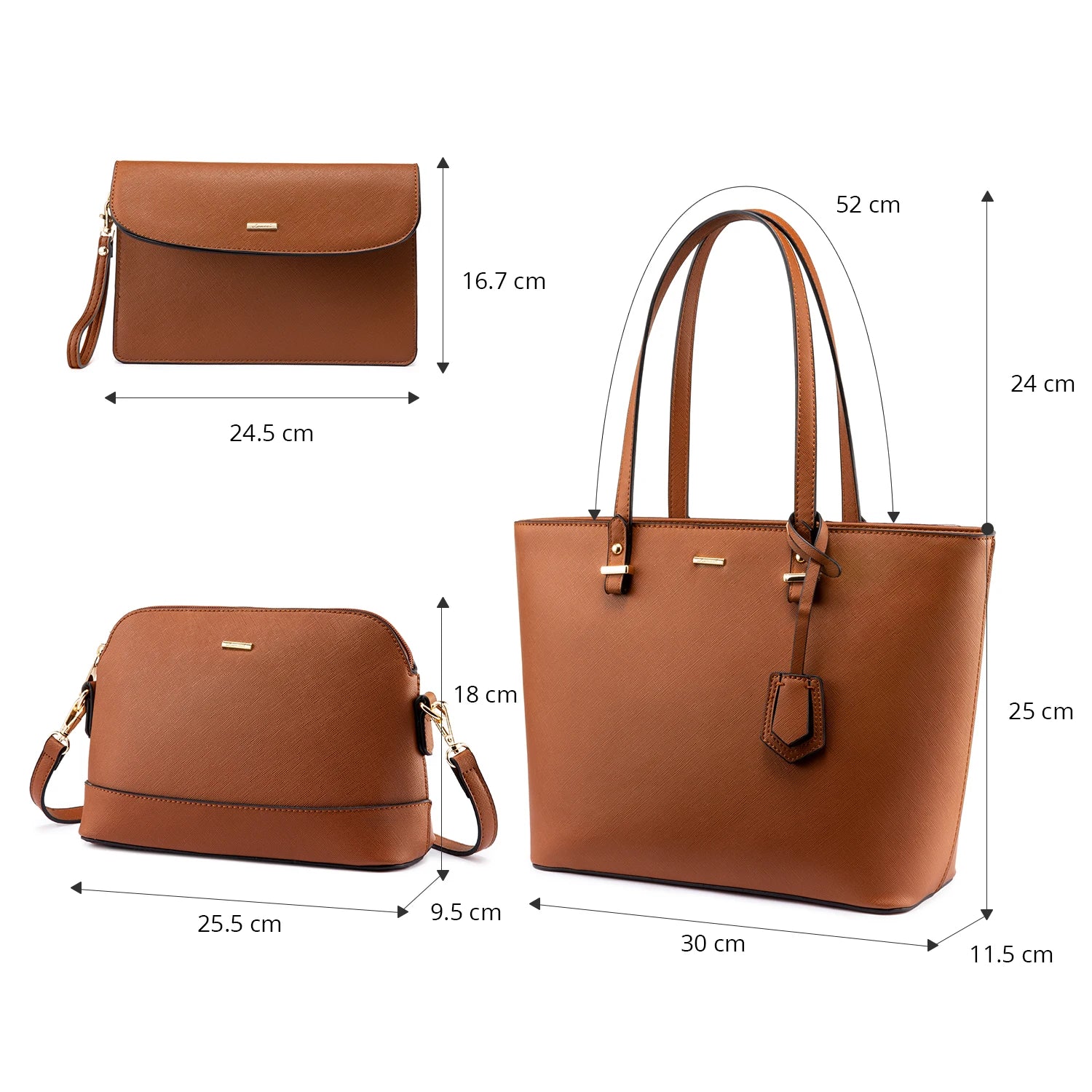 LOVEVOOK 2023 Designer PU Leather Ladies Shoulder Hand bag 3 pcs Luxury Purse and Handbags Set Large Cute Women Tote Bags-meg BEST buys