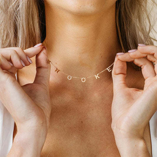 eManco Customized Name Necklace Personalized Nameplate Gold Letter Name 2022 Necklace Chain Stainless Steel Jewelry Engrave-meg BEST buys