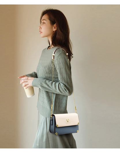 Hot sale color matching ladies shoulder bag deer head decoration handbag fashion messenger bag-meg BEST buys