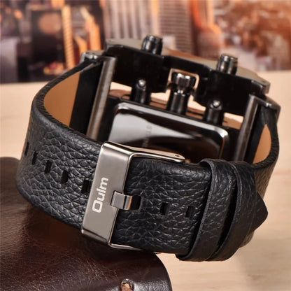 Oulm 3364 Men Luxury Quartz Watches Relojes Montre Homme Rectangle New Style Fashion Leather Band Sport Wrist Watch For Japan-meg BEST buys