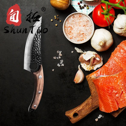 Professional Full Tang 6 Inch Handmade Carbon Steel Handmade Forged Cutting Slaughter Meat Cleaver Boning Butcher Knife-meg BEST buys