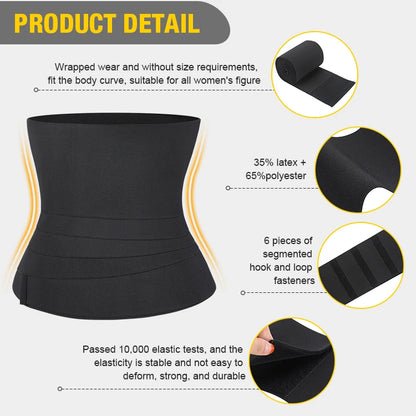 OEM Service Tummy Trimmer Body Shaper Waist Trainer Bandage Tummy Wrap Belly Binding Waist Wrap Band Wrap Waist Trainer-meg BEST buys