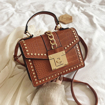 Luxury fashion designer alligator leather purses and handbags ladies hand bag womens shoulder for women-meg BEST buys