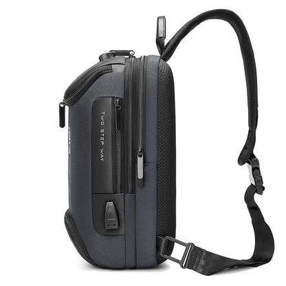 Factory new design usb men fashion travel waterproof portable men shoulder crossbody sling bag-meg BEST buys