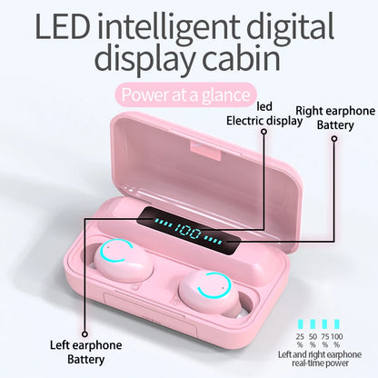 Wireless Headset Audifonos F9 Mini Waterproof Headphones Noise Cancelling Stereo Wireless Blue tooth Earbuds F9-9 Tws Earphone-meg BEST buys