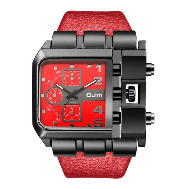 Oulm 3364 Men Luxury Quartz Watches Relojes Montre Homme Rectangle New Style Fashion Leather Band Sport Wrist Watch For Japan-meg BEST buys