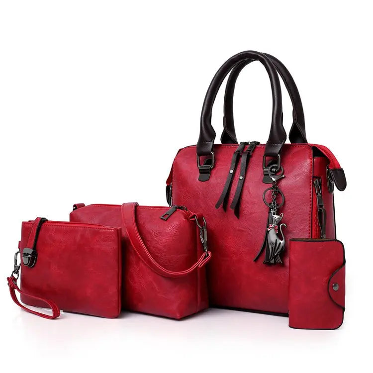 Hot Selling Luxury Women Bag Handbags PU Leather Handbag Lady 4 Pieces One Set Shoulder Bags Designer Tote Bag-meg BEST buys
