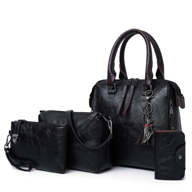 Hot Selling Luxury Women Bag Handbags PU Leather Handbag Lady 4 Pieces One Set Shoulder Bags Designer Tote Bag-meg BEST buys