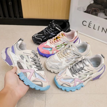 Platform Sneakers Women Shoes Casual Lace Up Thick Sole Single Shoes Woman Sports Vulcanized Shoes-meg BEST buys