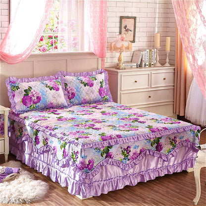 American style floral plant organic 3d printed flower waterproof cotton bed cover-meg BEST buys