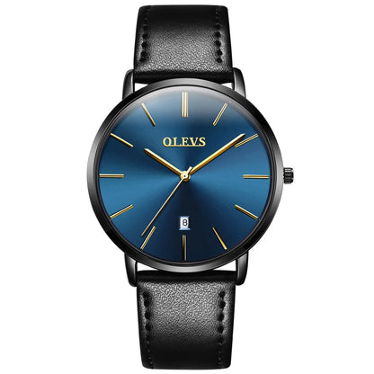Cheap OLEVS 5869 Men Sport Quartz Watch MinimalistWatches Week And Date Chronograph Watch Fashion Leather Strap Watch For Boy-meg BEST buys