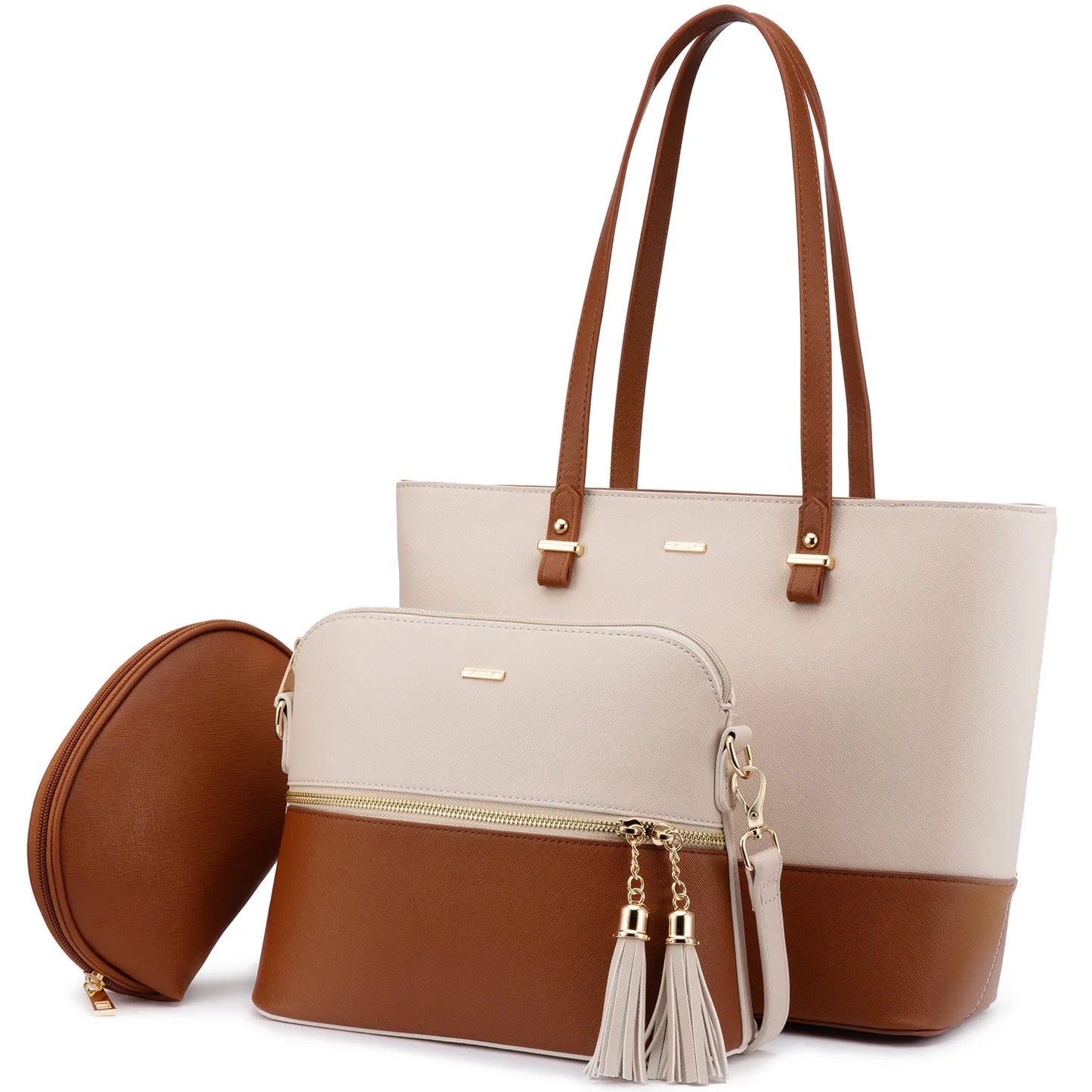 LOVEVOOK 2023 Designer PU Leather Ladies Shoulder Hand bag 3 pcs Luxury Purse and Handbags Set Large Cute Women Tote Bags-meg BEST buys