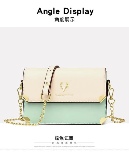 Hot sale color matching ladies shoulder bag deer head decoration handbag fashion messenger bag-meg BEST buys