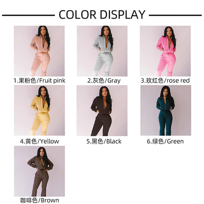 Custom Fall Clothing Track Suit Women Tracksuit Plain Private Label Sweat Suit Jogging Suit Set-meg BEST buys