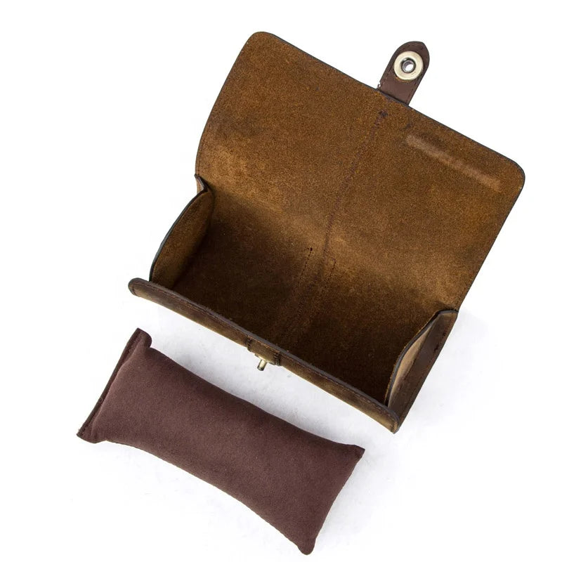 Wholesale CONTACT'S travel watch pouch genuine leather quality round 3 slots travel watch holder watch display cases roll pouch-meg BEST buys