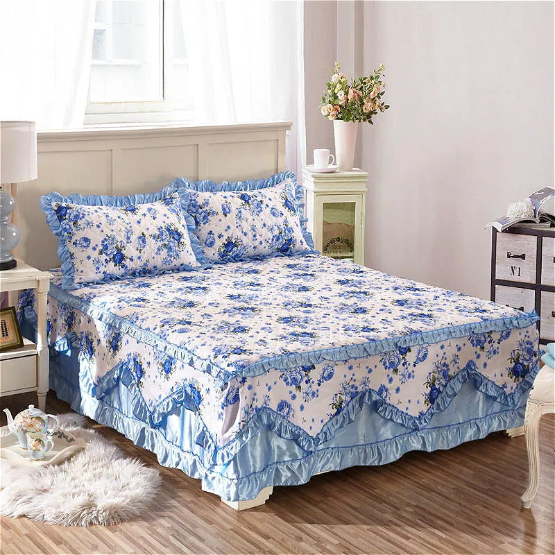American style floral plant organic 3d printed flower waterproof cotton bed cover-meg BEST buys