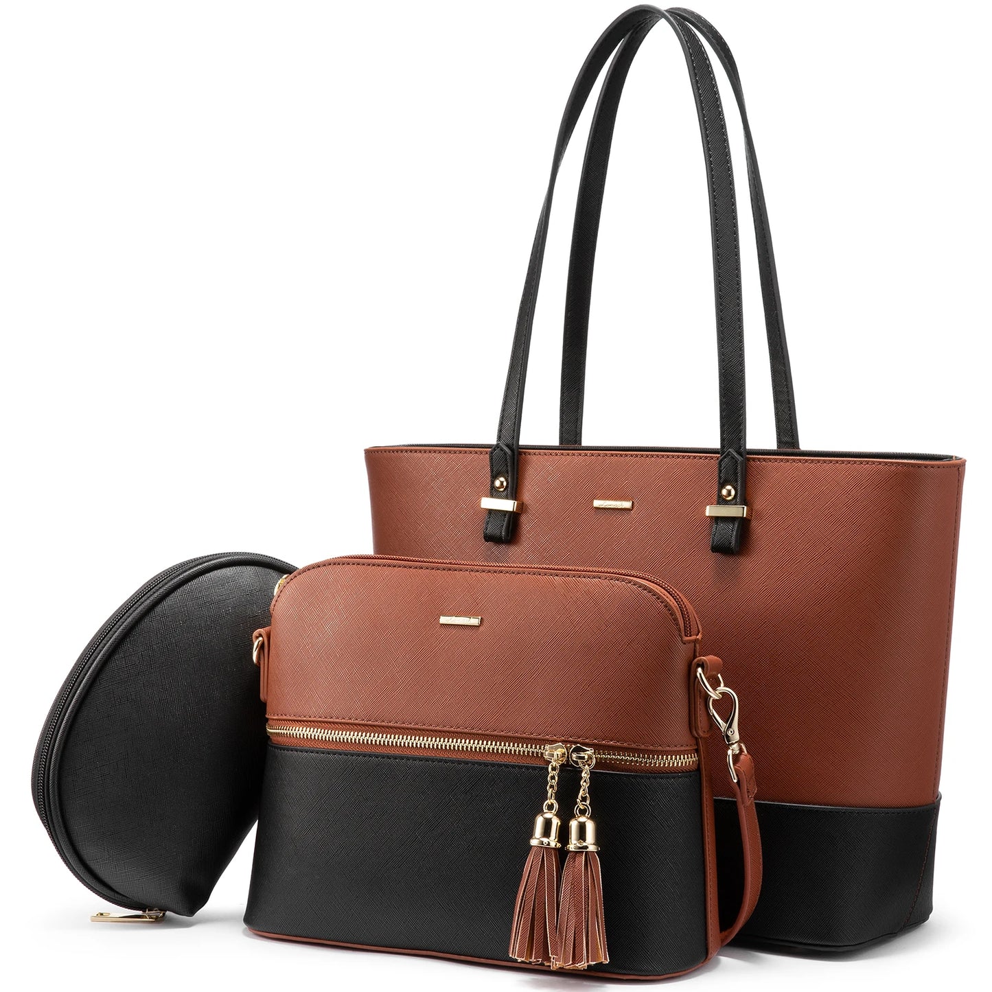 LOVEVOOK 2023 Designer PU Leather Ladies Shoulder Hand bag 3 pcs Luxury Purse and Handbags Set Large Cute Women Tote Bags-meg BEST buys