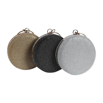 Wholesale Handmade Pretty crystal Evening Bag Round Shape Clutch With Round Metal Handle For Wedding Banquet Party-meg BEST buys