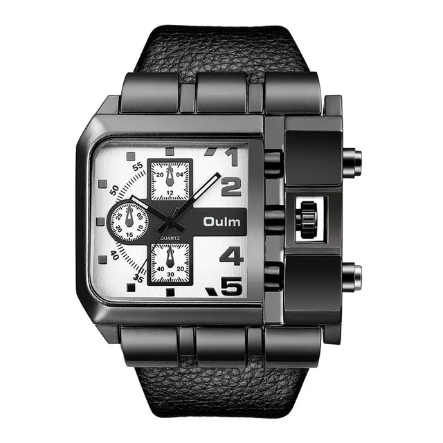 Oulm 3364 Men Luxury Quartz Watches Relojes Montre Homme Rectangle New Style Fashion Leather Band Sport Wrist Watch For Japan-meg BEST buys