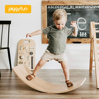wholesale gym custom adults workout trainer wobble fitness beam surf montessori game kids wood toy balayage wooden balance board-meg BEST buys
