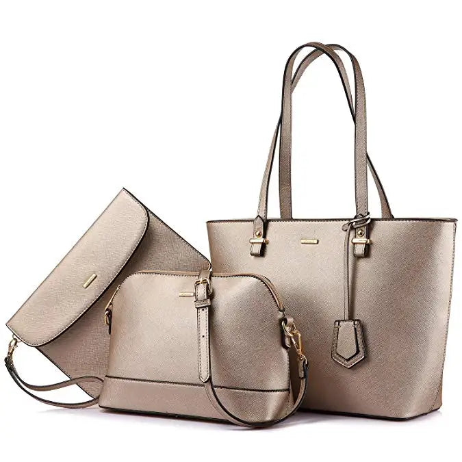 LOVEVOOK 2023 Designer PU Leather Ladies Shoulder Hand bag 3 pcs Luxury Purse and Handbags Set Large Cute Women Tote Bags-meg BEST buys