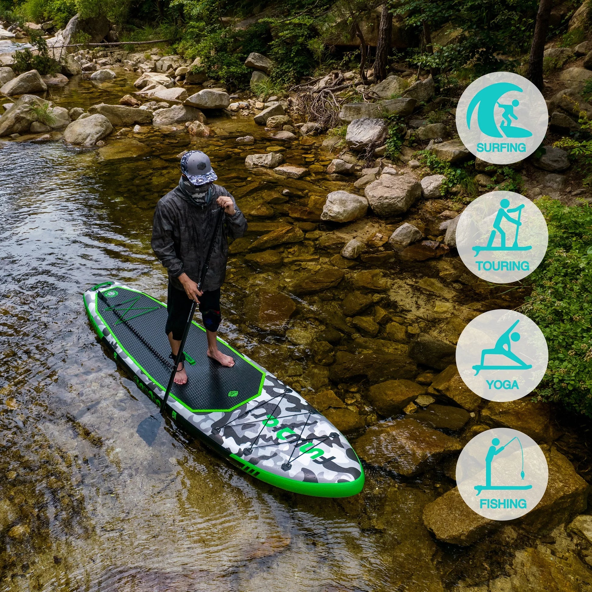 FUNWATER Free Shipping Dropshipping OEM inflatable sup board 12' sup gonfiabil double layer sup boards waterplay surfing-meg BEST buys