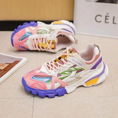 Platform Sneakers Women Shoes Casual Lace Up Thick Sole Single Shoes Woman Sports Vulcanized Shoes-meg BEST buys