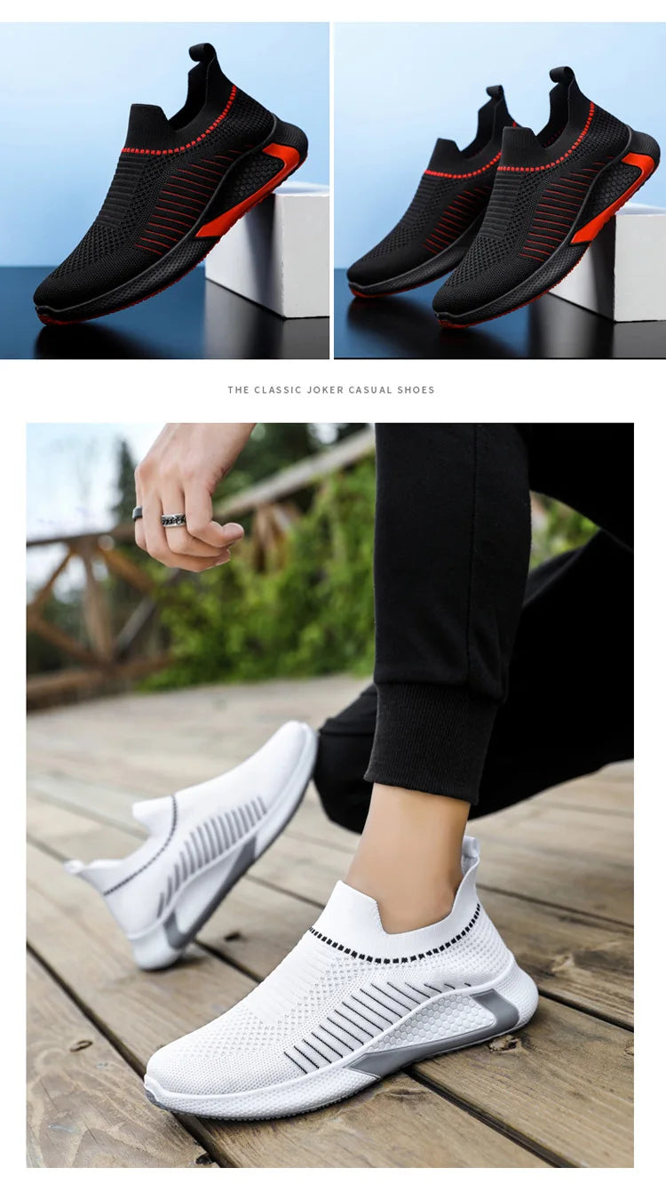 Anti slip breathable big size mens casual sports running walking style shoes loafers sock sneakers for men-meg BEST buys