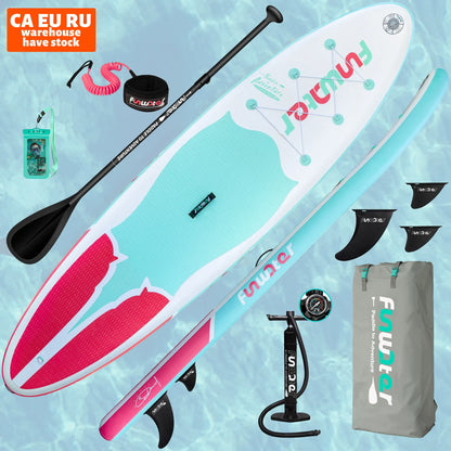 FUNWATER Dropshipping OEM 11' inflatable stand up paddleboard big paddle surf board surfboard pedal uk warehouse-meg BEST buys
