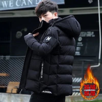 hot sale plus velvet thicken hooded windproof waterproof slim winter mens jacket and coats-meg BEST buys