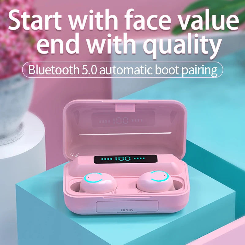 Wireless Headset Audifonos F9 Mini Waterproof Headphones Noise Cancelling Stereo Wireless Blue tooth Earbuds F9-9 Tws Earphone-meg BEST buys