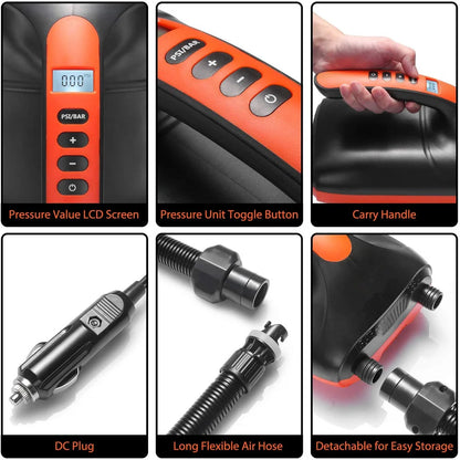 Stermay Electric Air Pump High Pressure 16PSI Fast Inflation SUP Inflatable Product Paddle Board Pump-meg BEST buys