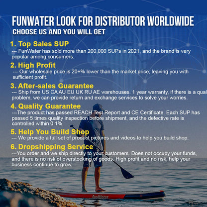 FUNWATER Dropshipping OEM 11' blue paddle surf inflatable stand up paddle pvc board wakeboard surfboard isup sup board surf sub-meg BEST buys